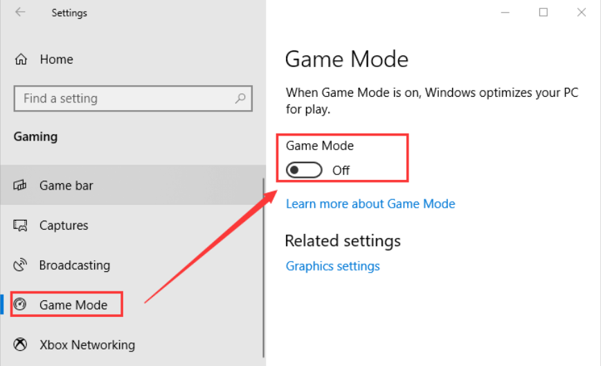 Active el modo de juego para que funcione la barra de juegos de Xbox