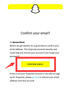 Verificar la dirección de correo electrónico para desbloquear la cuenta de Snapchat