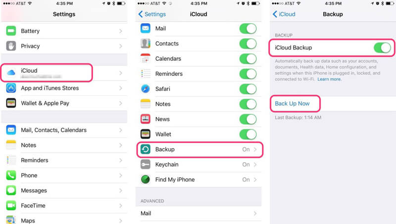 Hacer una copia de seguridad de los archivos manualmente en la cuenta de iCloud