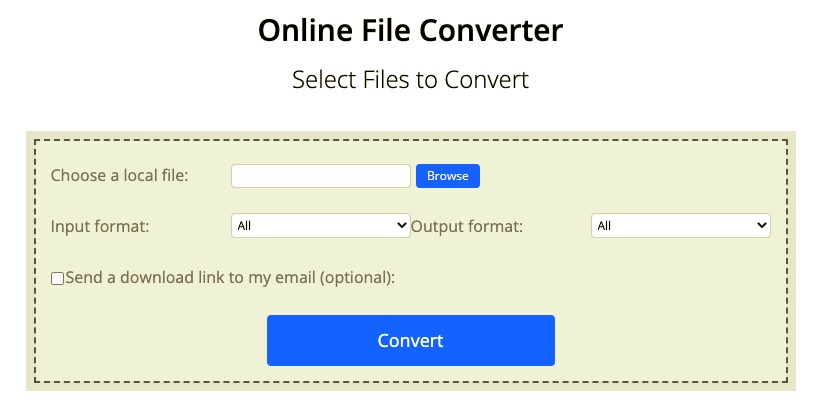 Convierta AVI a MPEG en el sitio web Convertfiles