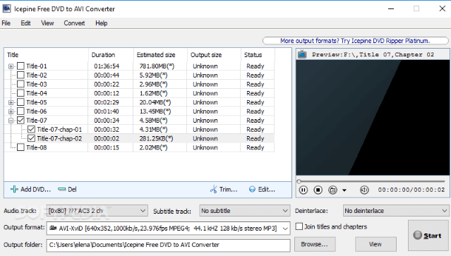 Icepine Convertidor de DVD a AVI gratuito