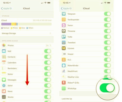 Activar la copia de seguridad de iCloud para la copia de seguridad local de WhatsApp