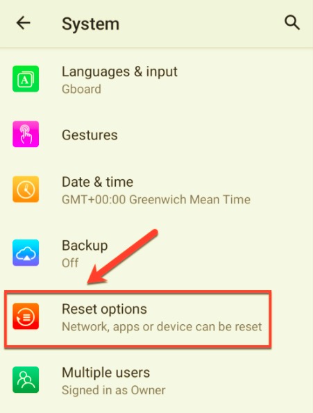 Restablecer la configuración de red de Android para reparar la voz o la videollamada de WhatsApp sin sonido