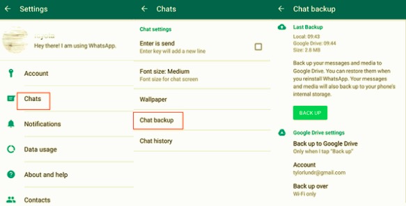 Copia de seguridad local de WhatsApp en Android