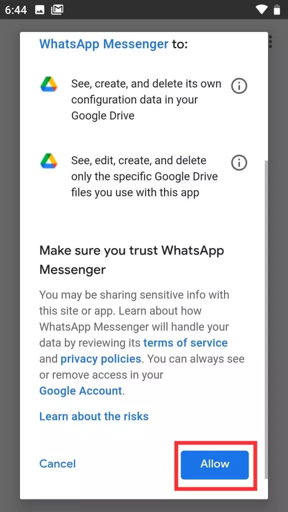 Restaure WhatsApp desde la copia de seguridad en Android usando la función de copia de seguridad de WhatsApp en Google Drive