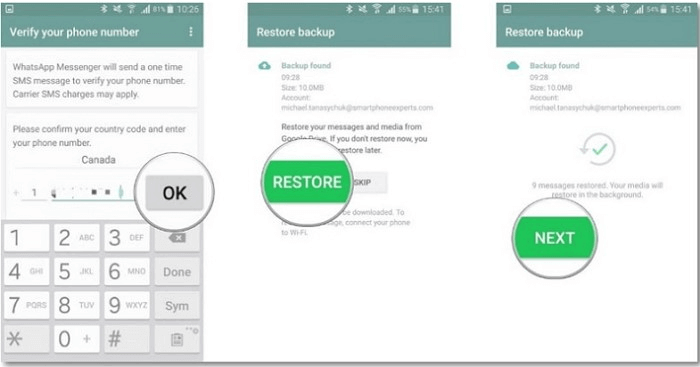 Restaurar WhatsApp desde una copia de seguridad más antigua o menos reciente