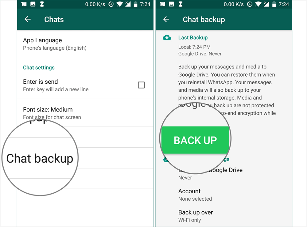 Ver mensajes eliminados en WhatsApp usando Google Drive