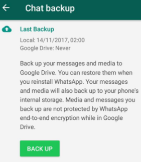 Recupere los medios de WhatsApp eliminados del iPhone mediante la función de copia de seguridad de WhatsApp