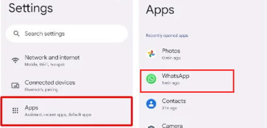 Encuentra WhatsApp en la configuración de Android