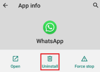 Reinstalar la aplicación WhatsApp