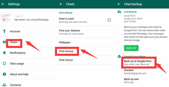 Cómo hacer una copia de seguridad de su historial de chat en Google Drive