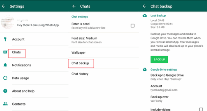 Solo haga una copia de seguridad del chat de WhatsApp sin archivos multimedia