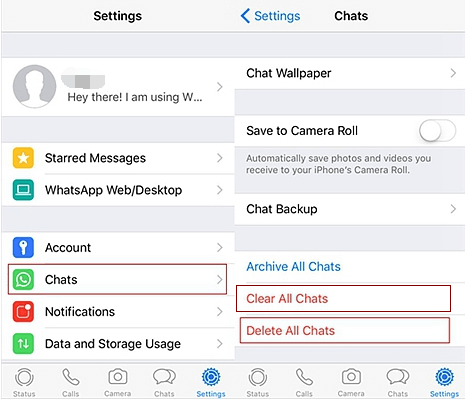 Cómo eliminar todos los chats en WhatsApp en iPhone