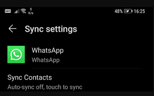 Actualice la sincronización de WhatsApp para arreglar los contactos de WhatsApp que no muestran los nombres