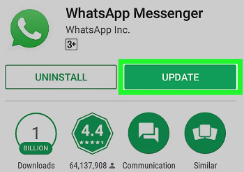 Reparar una restauración de WhatsApp que falló en Android: actualizar la versión de WhatsApp