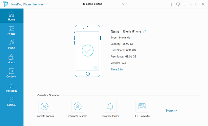 Inicie FoneDog Phone Transfer y conecte un teléfono Android con un cable USB